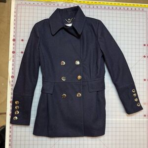 Calvin Klein Navy Blue Peacoat with gold buttons
